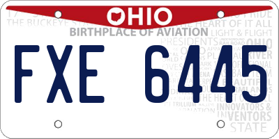 OH license plate FXE6445