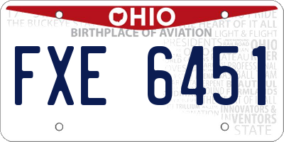 OH license plate FXE6451