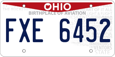 OH license plate FXE6452