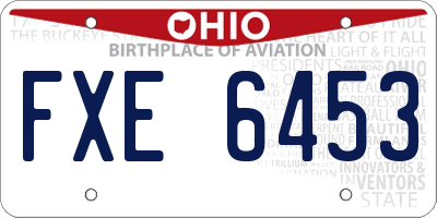 OH license plate FXE6453