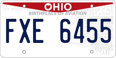 OH license plate FXE6455