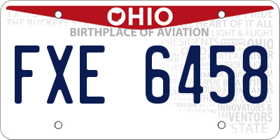 OH license plate FXE6458