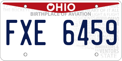 OH license plate FXE6459
