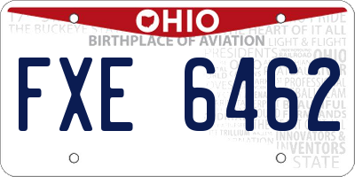 OH license plate FXE6462