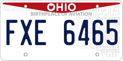 OH license plate FXE6465