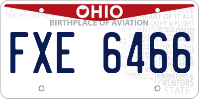 OH license plate FXE6466