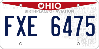OH license plate FXE6475
