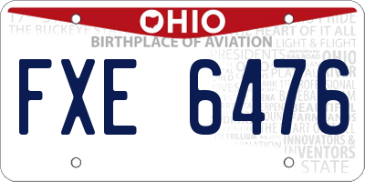 OH license plate FXE6476