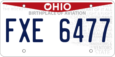 OH license plate FXE6477