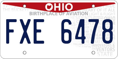 OH license plate FXE6478