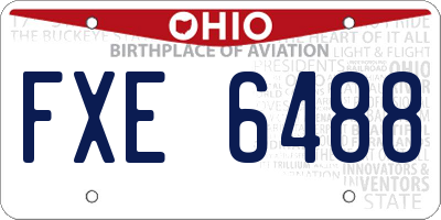 OH license plate FXE6488