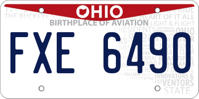 OH license plate FXE6490
