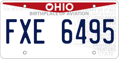 OH license plate FXE6495