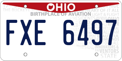 OH license plate FXE6497