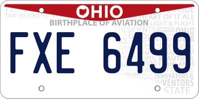 OH license plate FXE6499