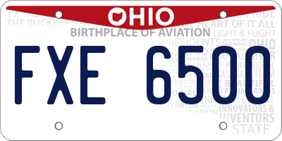 OH license plate FXE6500