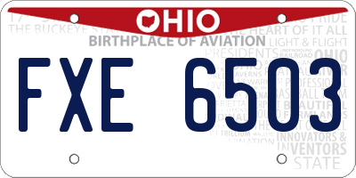 OH license plate FXE6503