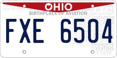 OH license plate FXE6504