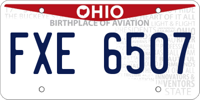 OH license plate FXE6507