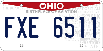 OH license plate FXE6511