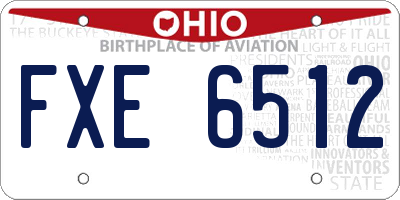 OH license plate FXE6512