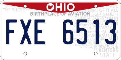OH license plate FXE6513