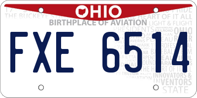OH license plate FXE6514
