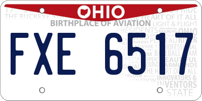 OH license plate FXE6517
