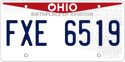 OH license plate FXE6519