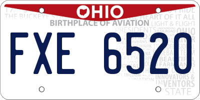 OH license plate FXE6520