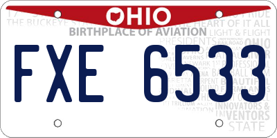OH license plate FXE6533