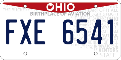 OH license plate FXE6541