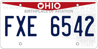 OH license plate FXE6542
