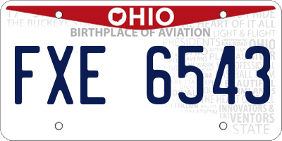 OH license plate FXE6543