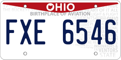OH license plate FXE6546
