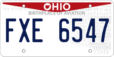 OH license plate FXE6547
