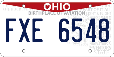 OH license plate FXE6548
