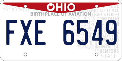 OH license plate FXE6549