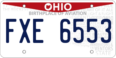 OH license plate FXE6553