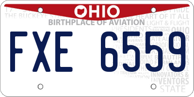 OH license plate FXE6559