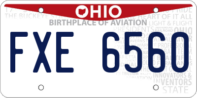 OH license plate FXE6560