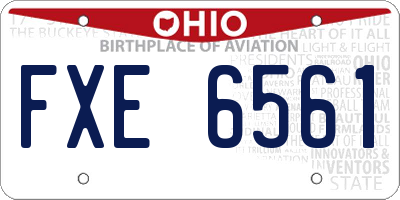 OH license plate FXE6561