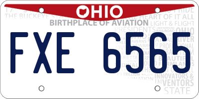 OH license plate FXE6565