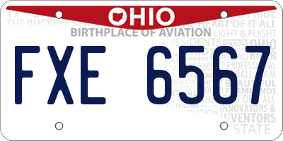 OH license plate FXE6567