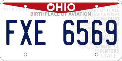 OH license plate FXE6569