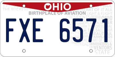 OH license plate FXE6571