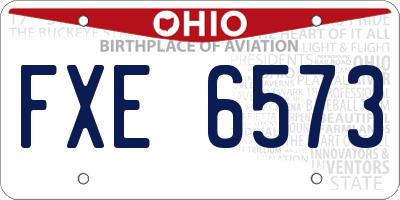 OH license plate FXE6573