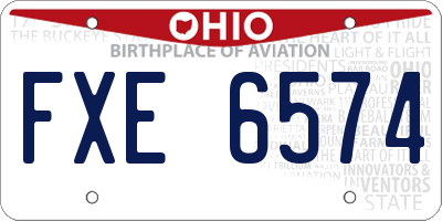 OH license plate FXE6574