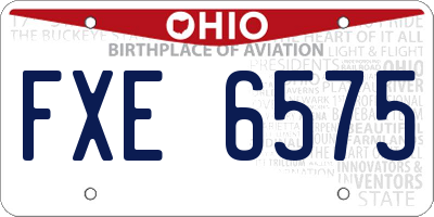 OH license plate FXE6575
