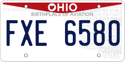 OH license plate FXE6580